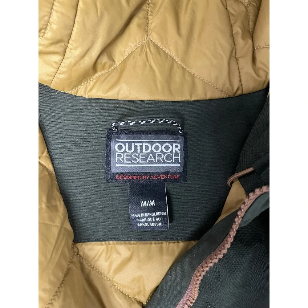 OUTDOOR RESEARCH Mens BlackPowder II Ski Jacket‎ Medium Hood Ranger Green Orange